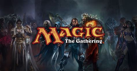 Magic the Gathering being played at a table.