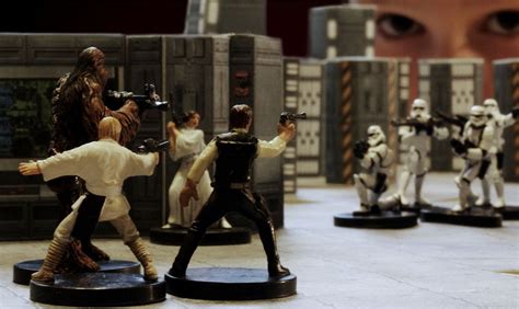 Picture of Star Wars miniatures being played